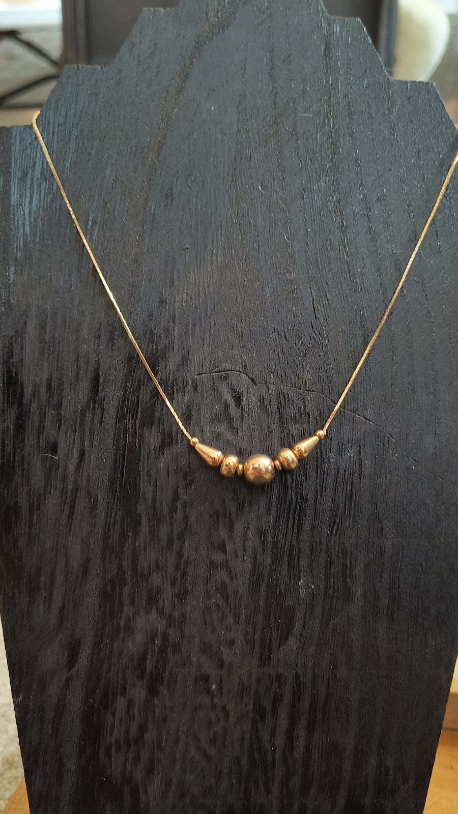 VTG Retro / Art Deco Bead Necklace in Goldtone, Ancient Theme & Style, 18 inche