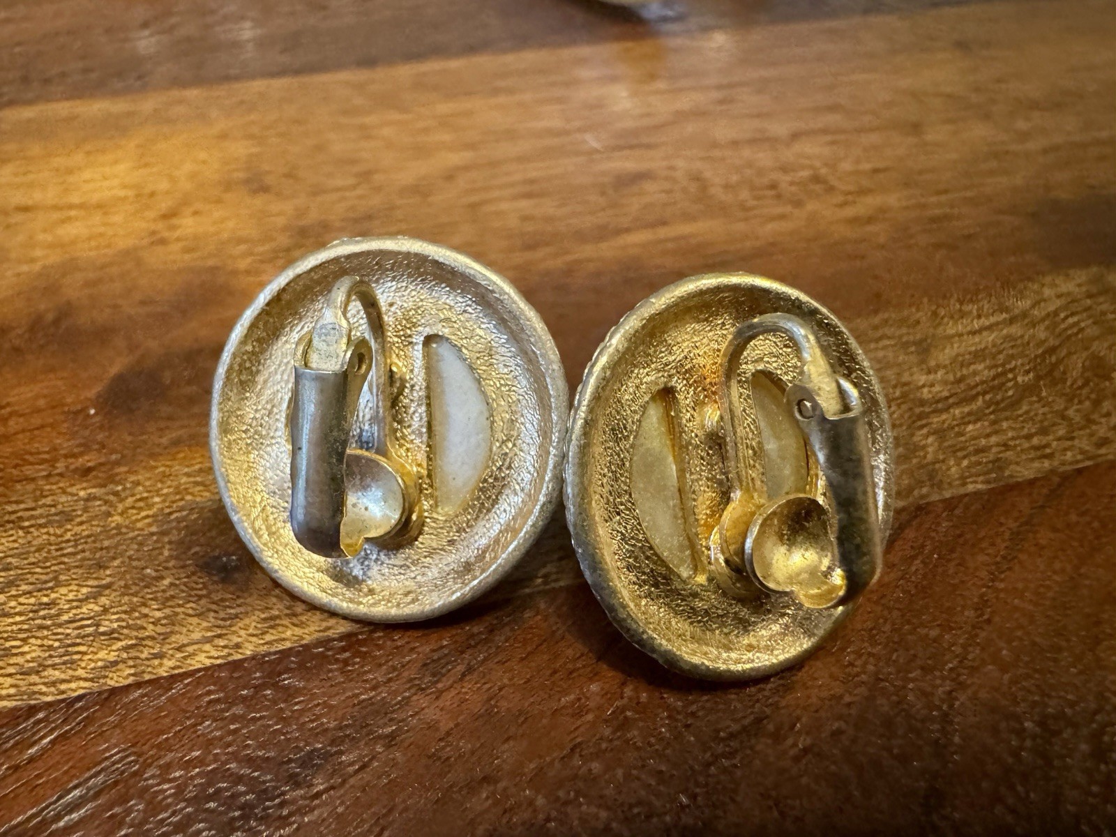 3 Pair Vintage 1980-1990s Clip On Earrings Gold Tone Faux Pearl