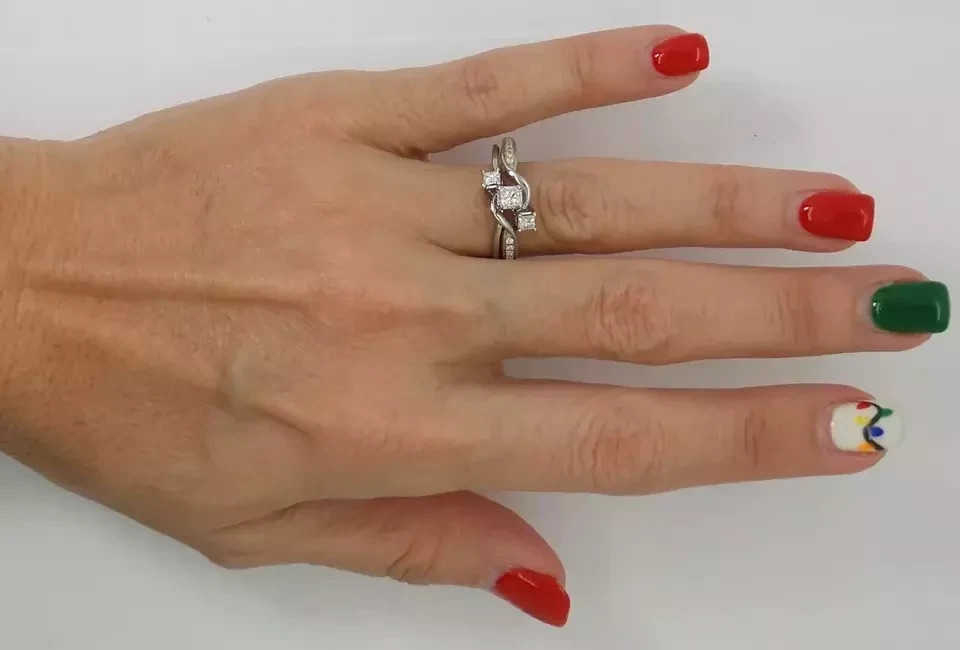 2Ct Princess Cut Lab Created Diamond Three-Stone Proposal Ring 14K White Gold FN