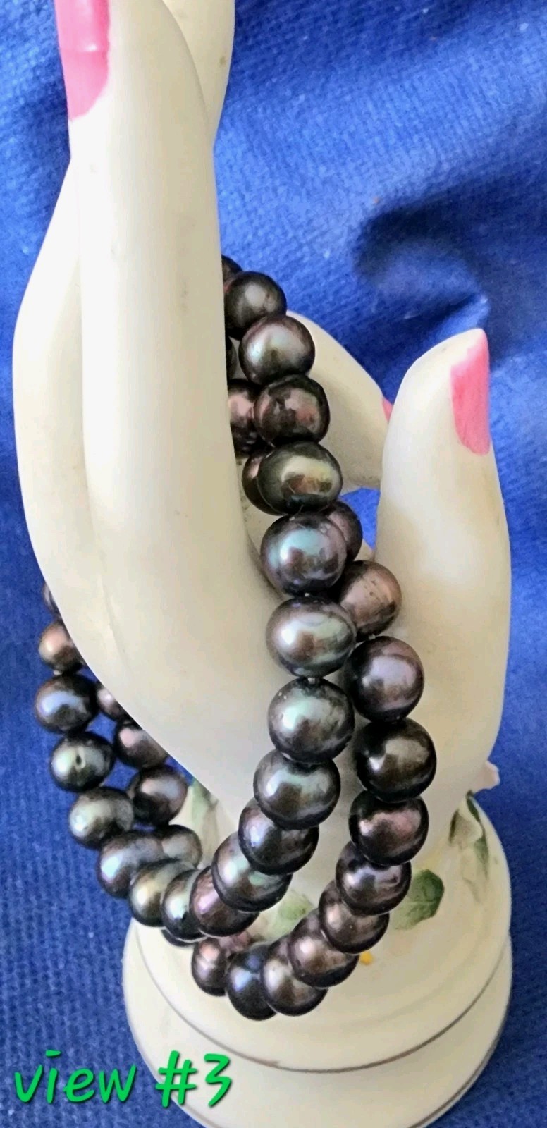 LUMINOUS PEARL 2 BRACELETS W./SHADES OF PURPLE, GREEN, BLUE & LAVENDER (Stretch)