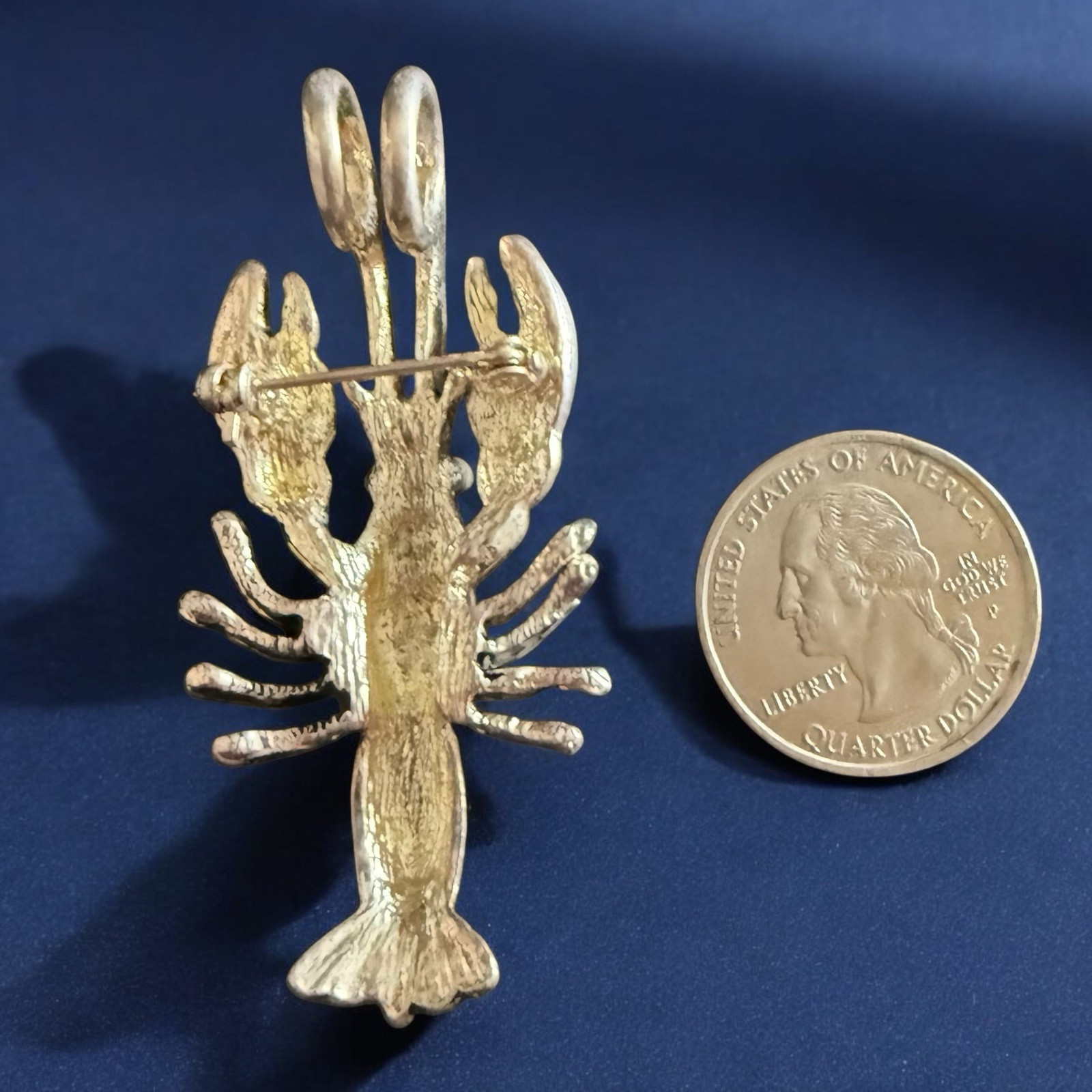 Silver Tone Lobster Brooch Pendant Vintage Nautical Sea Life Jewelry