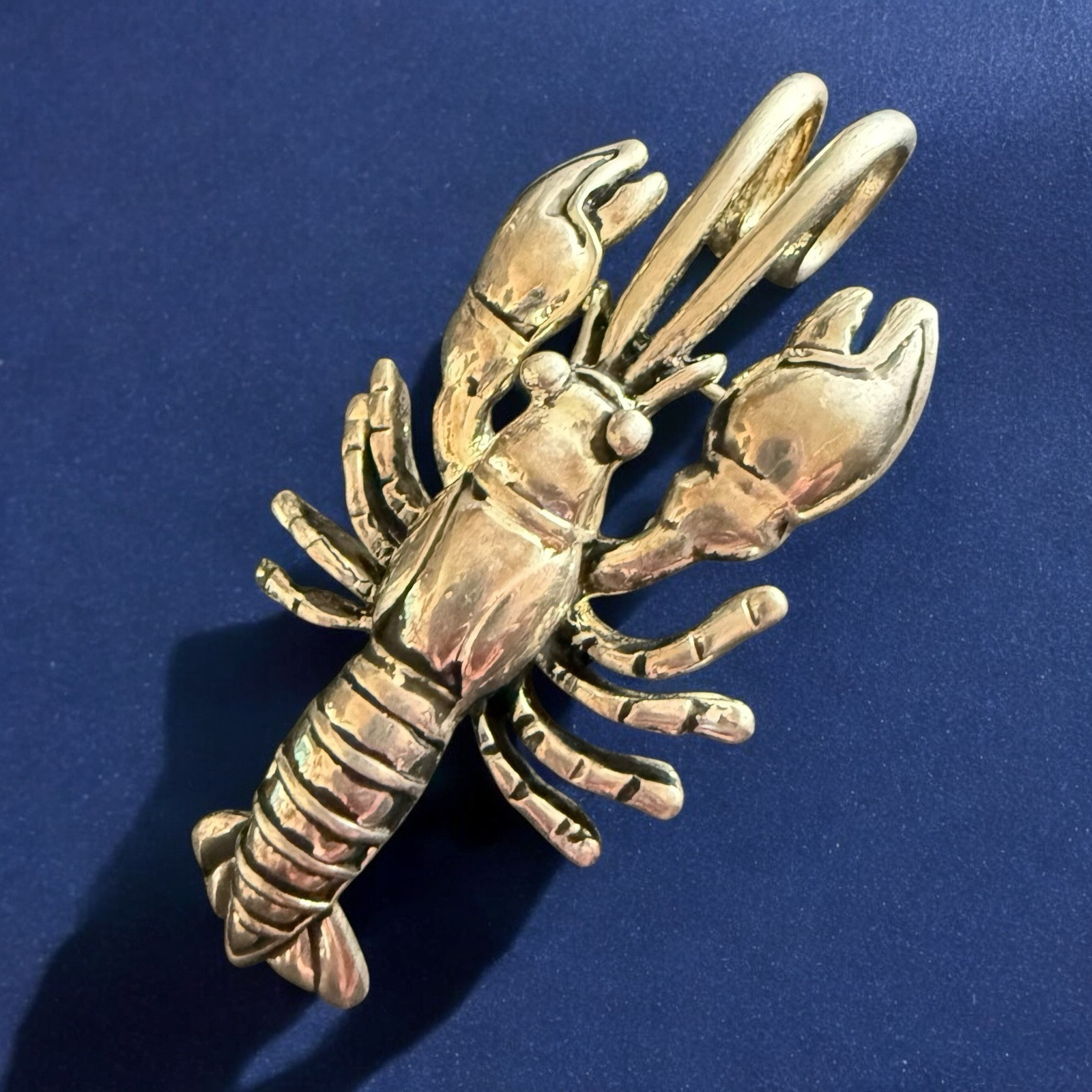 Silver Tone Lobster Brooch Pendant Vintage Nautical Sea Life Jewelry
