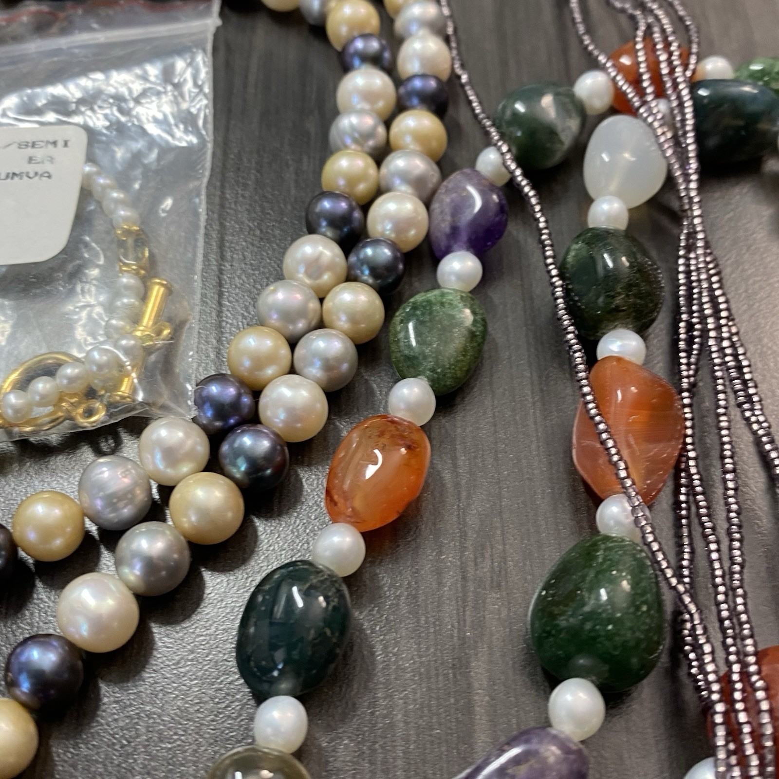 Gemstone Necklace & Bracelet Lot – Semi Precious Gem Jewelry – Amethyst & More
