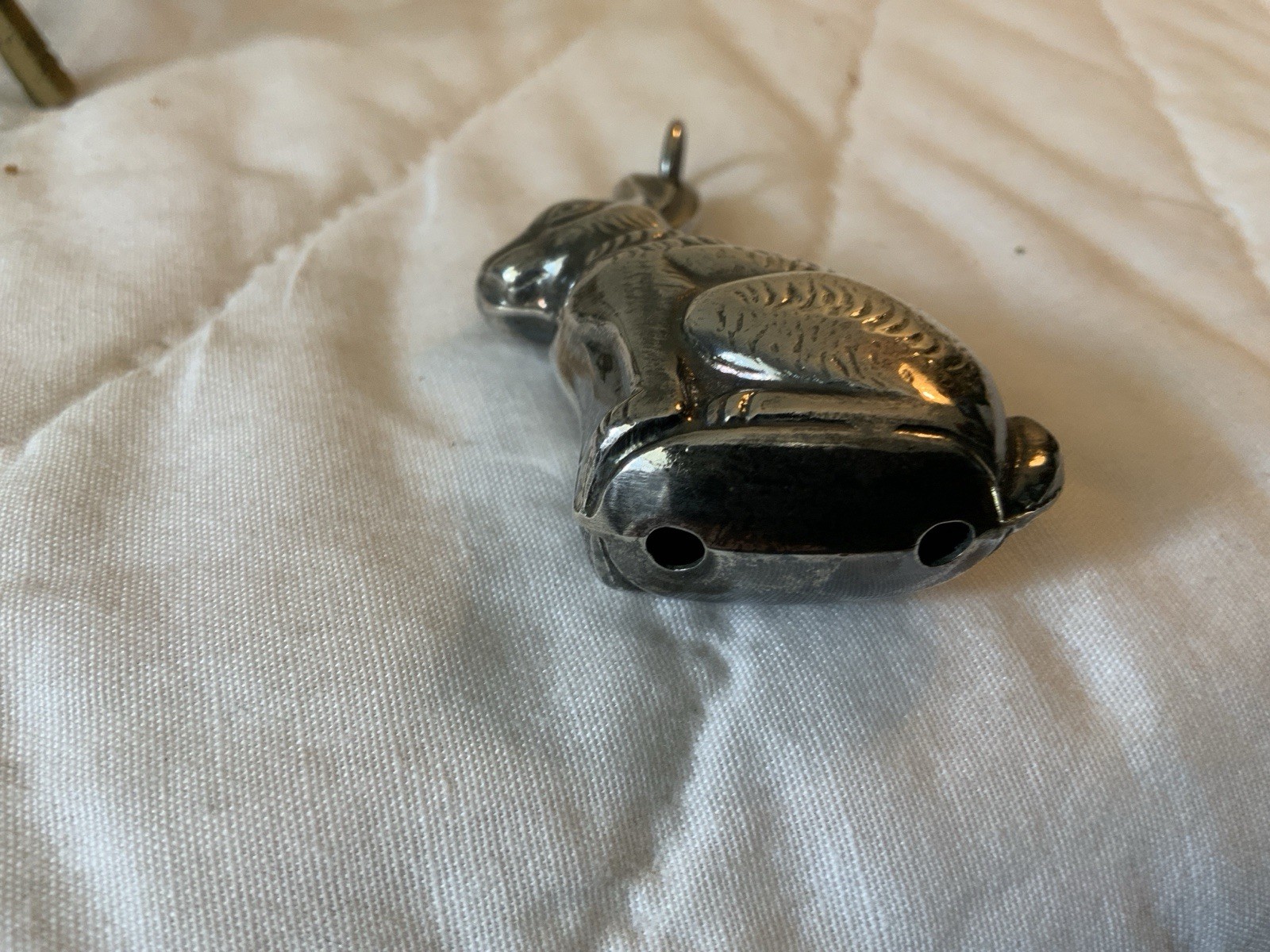 Vintage Silver Bunny Rabbit Pendant, Unsigned