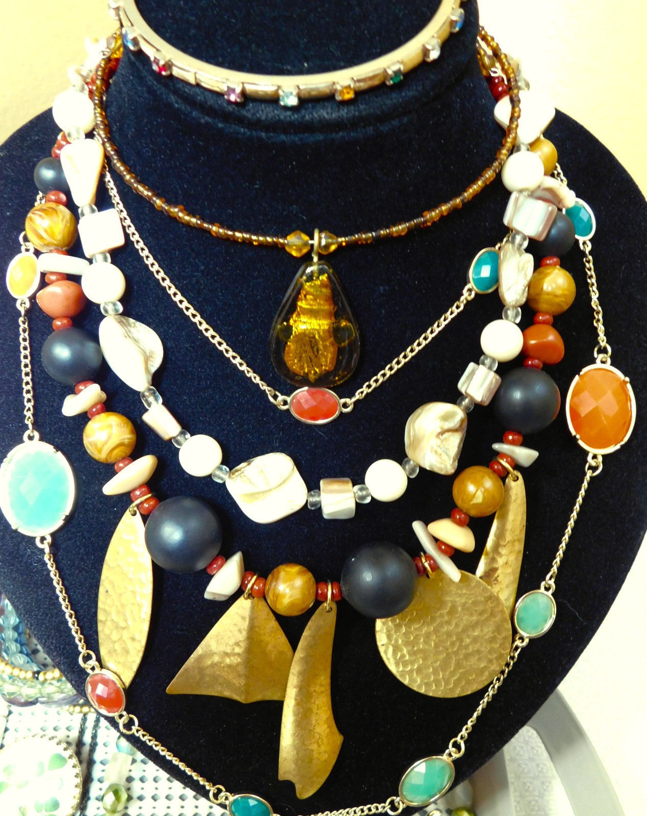 Vintage & Mod Boho Hippy Style Costume Jewelry Lot 35 Piece All Ready to Wear