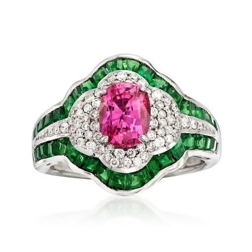 3.12Ct Art Deco Style Lab Created Diamond Emerald Wedding 14K White Gold FN Ring