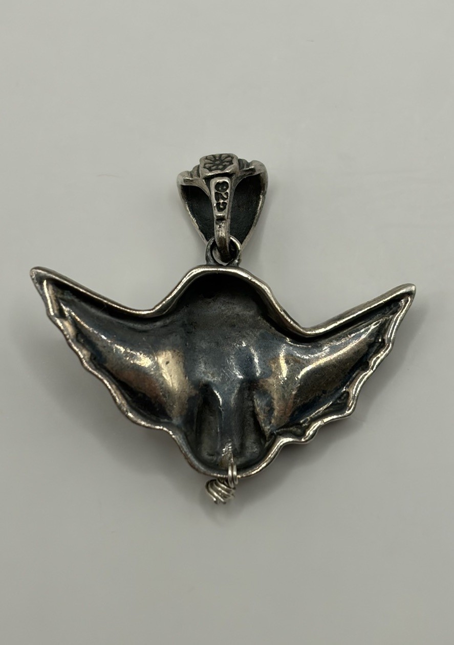 2 Vintage Sterling Silver cherub Pendants – 925 Angel Charm