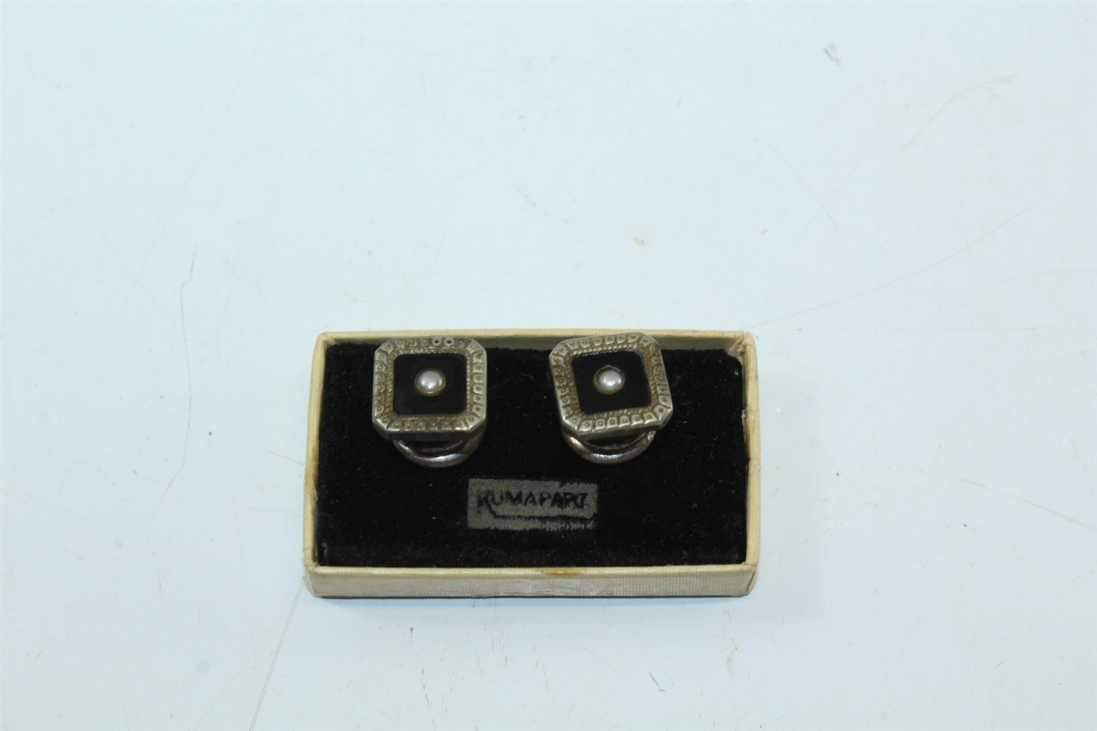 Vintage Snap Cufflinks Silvertone Alloy