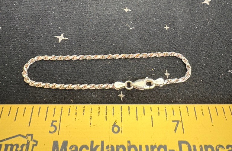 Vintage Sterling Silver Chain Bracelet 6″ Italy 925 3.5 Grams