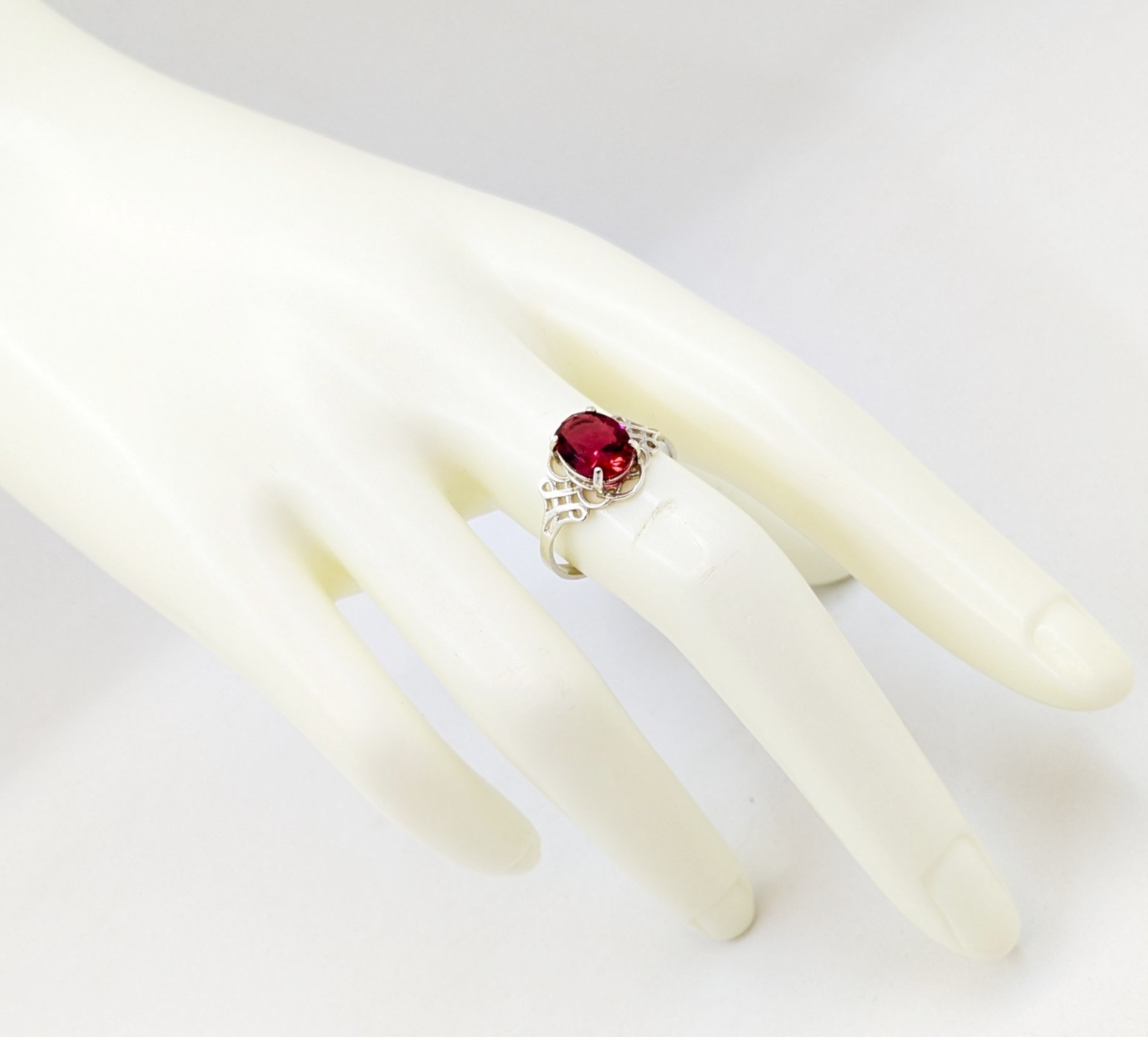 Vintage Elegant RING Silver 925 with Chic Bright Stone-size: 8.75US (18.5mm)| #7