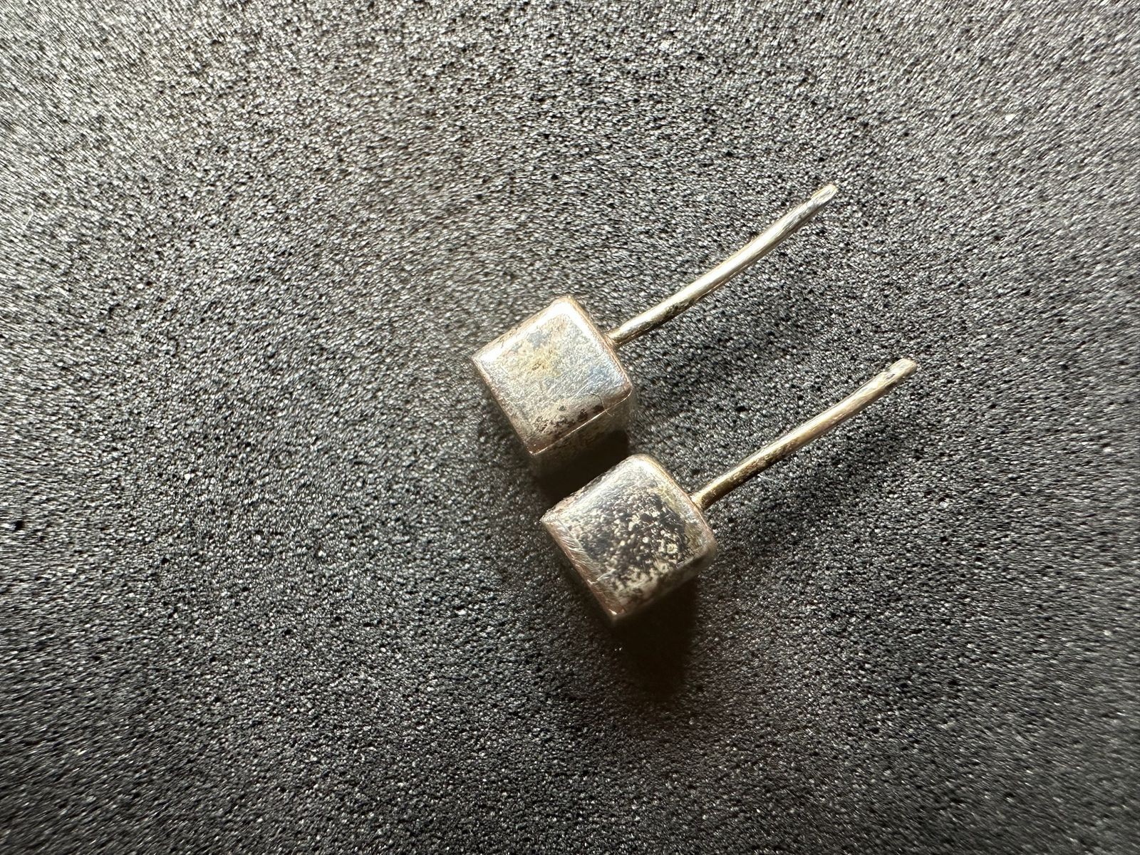 0.69g Vintage Sterling Silver 925 Small Square Stud Earrings Minimalist M