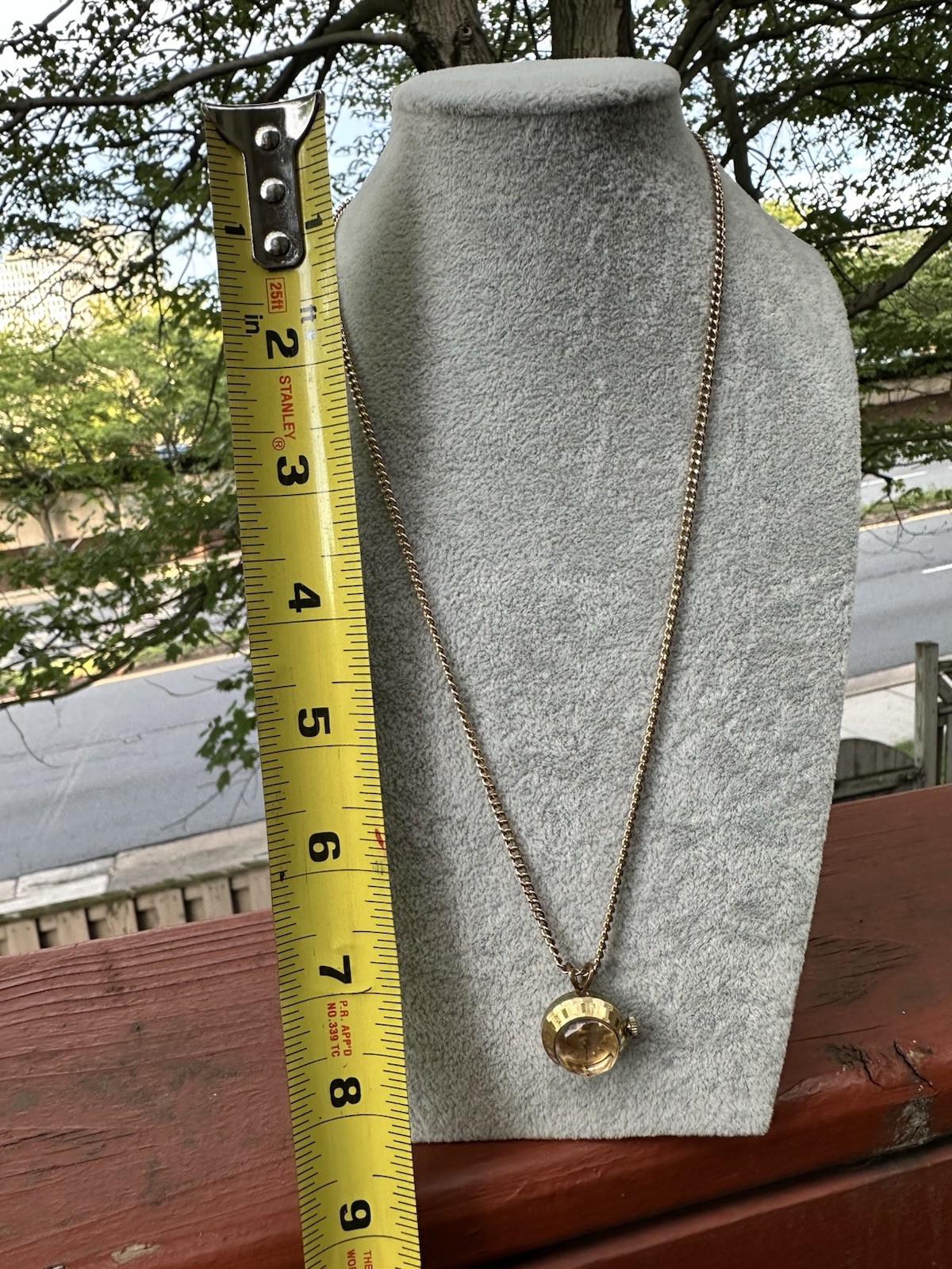 Vintage Seiko Jewels Pendant Watch Necklace Gold Filled Chain 7.3g Japan AS IS