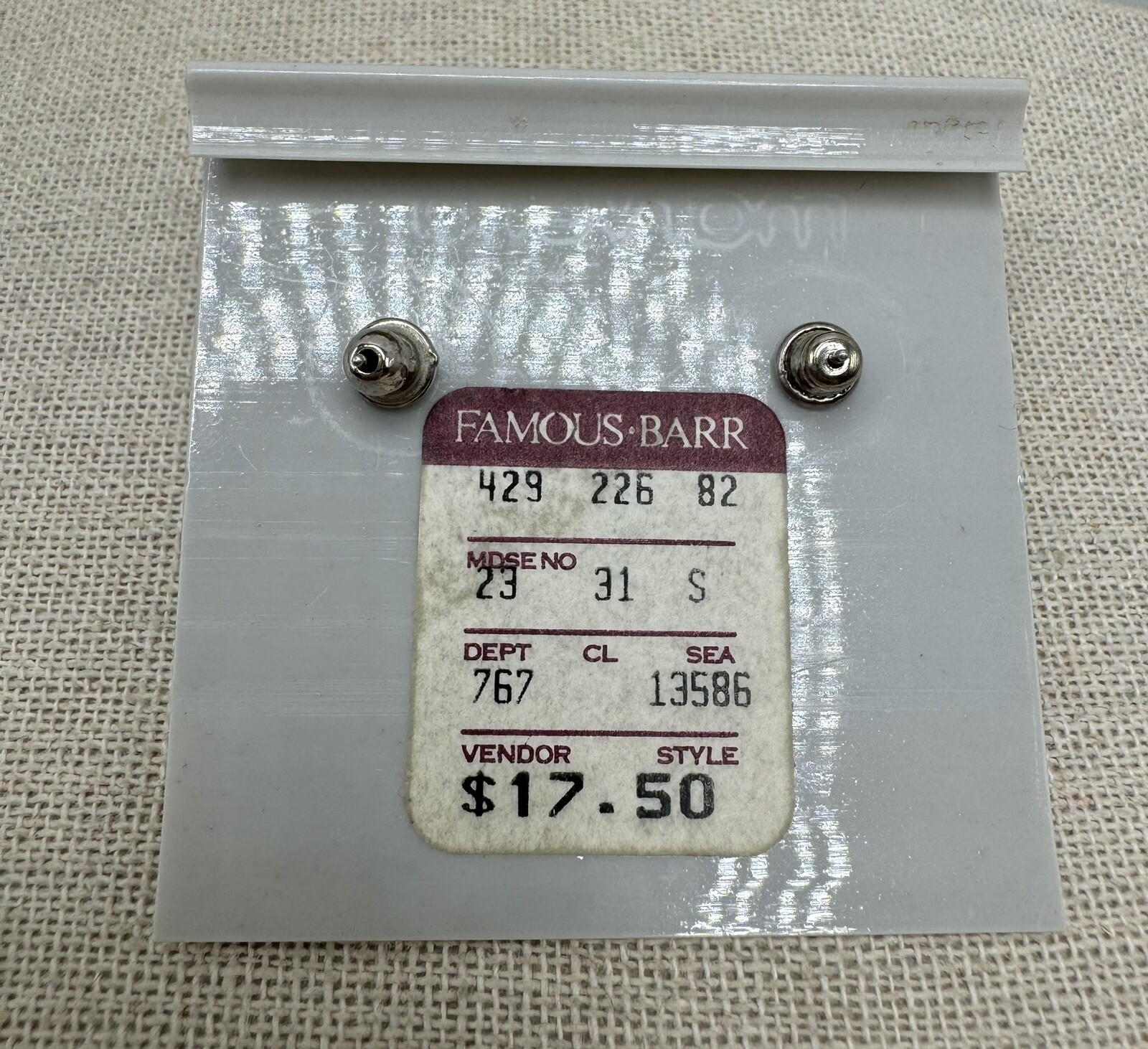 New Vintage Marvella Faux Pearl Gold Tone Pierced Earrings NOS
