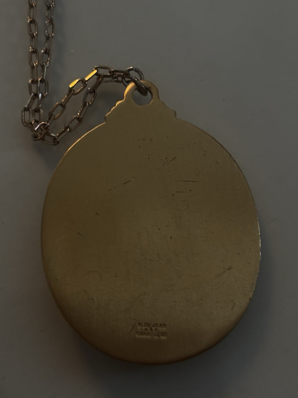 Vintage Thick Gold Plated Saint Christopher Pendant With 20in Chain
