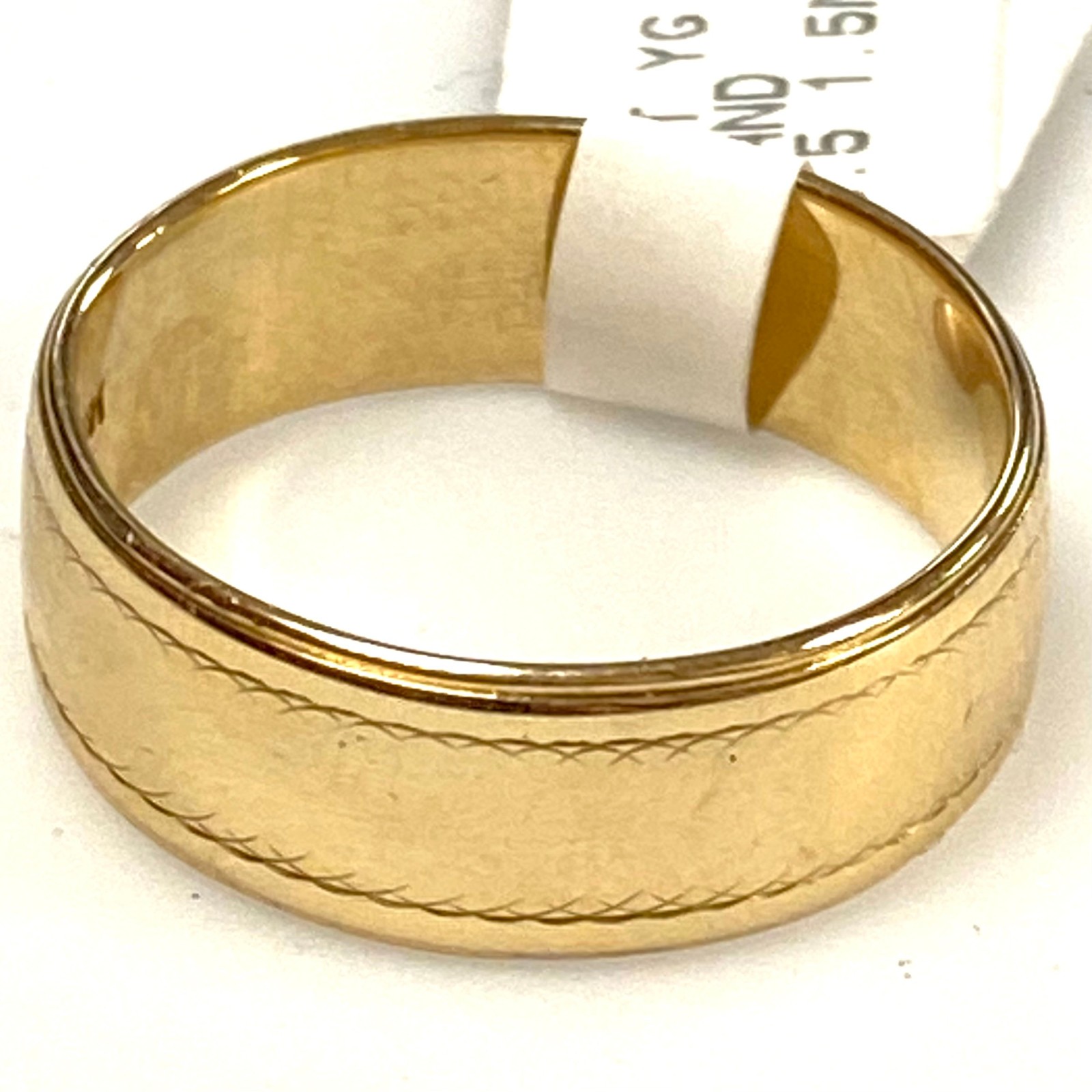 v430 Vintage 14K Yellow Gold 7mm Wedding Band Ring Size 10 Unisex Adult