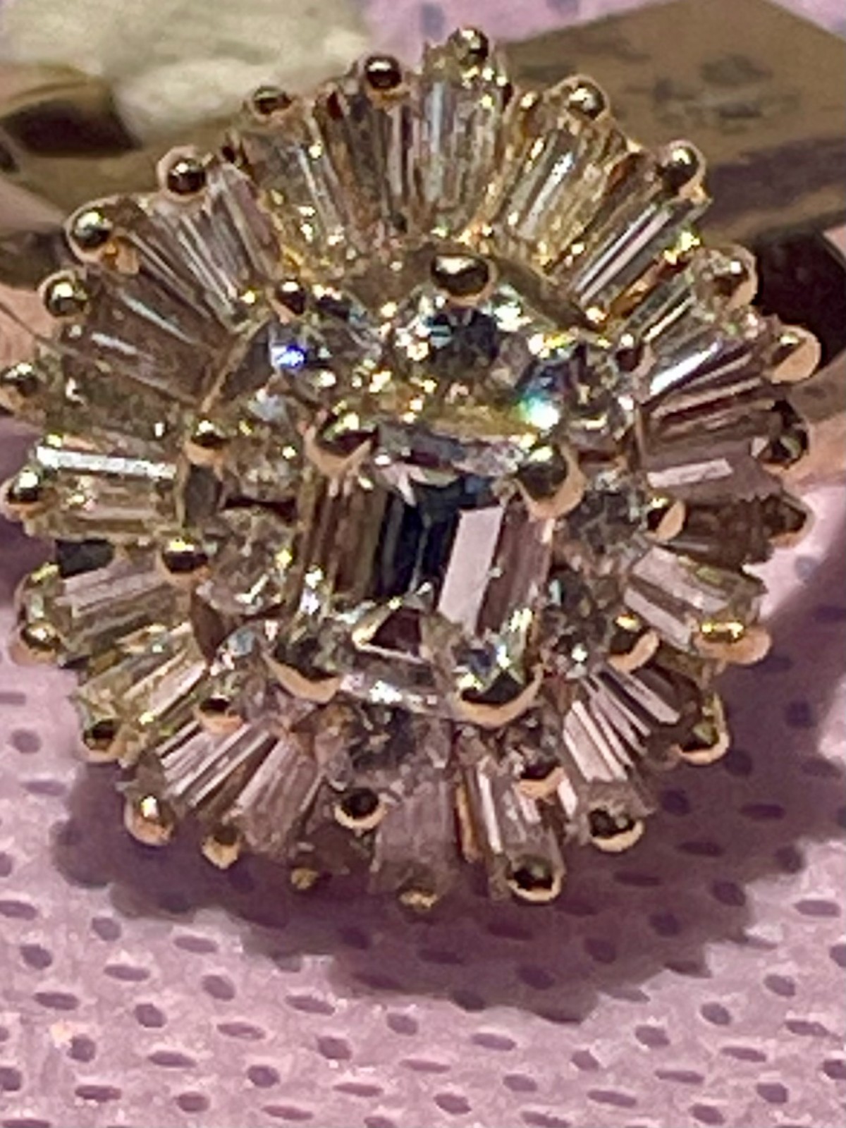 Vintage 14kt Gold Ballerina Cocktail Ring set with 1.53tcw Fine Diamonds, Size 5