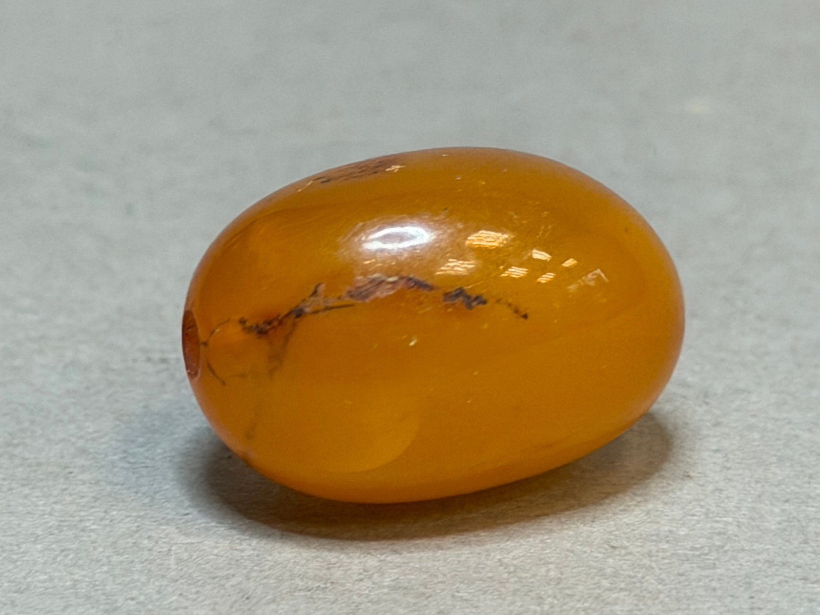 NATURAL OLD ANTIQUE YELLOW BUTTERSCOTCH BALTIC AMBER BEAD 4,2 gr