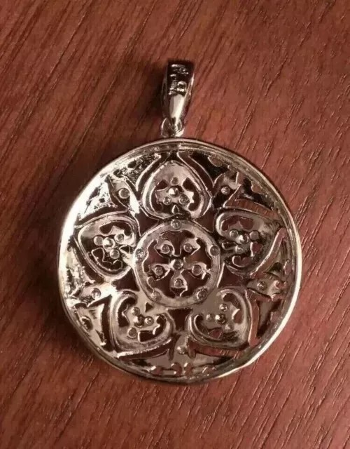 Art Deco Lab Created Diamond New Design Wedding Gift Pendent 14K White Gold FN