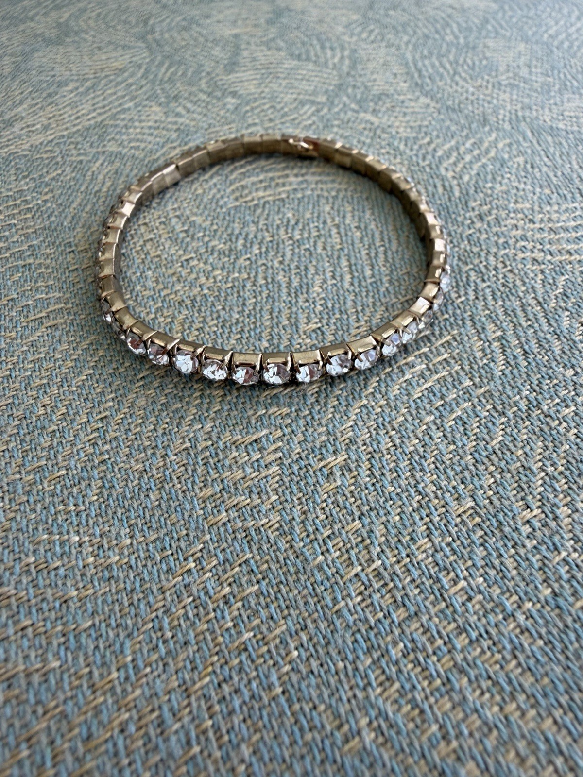 Vintage golden tennis stackable Rhinestone sparkling Stretch Bracelet approx 2.7