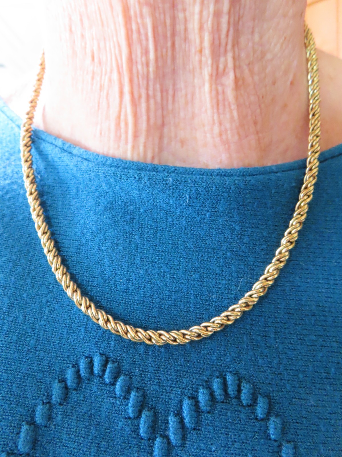 Vintage Gold Tone “FRANCO” Chain Statement Necklace