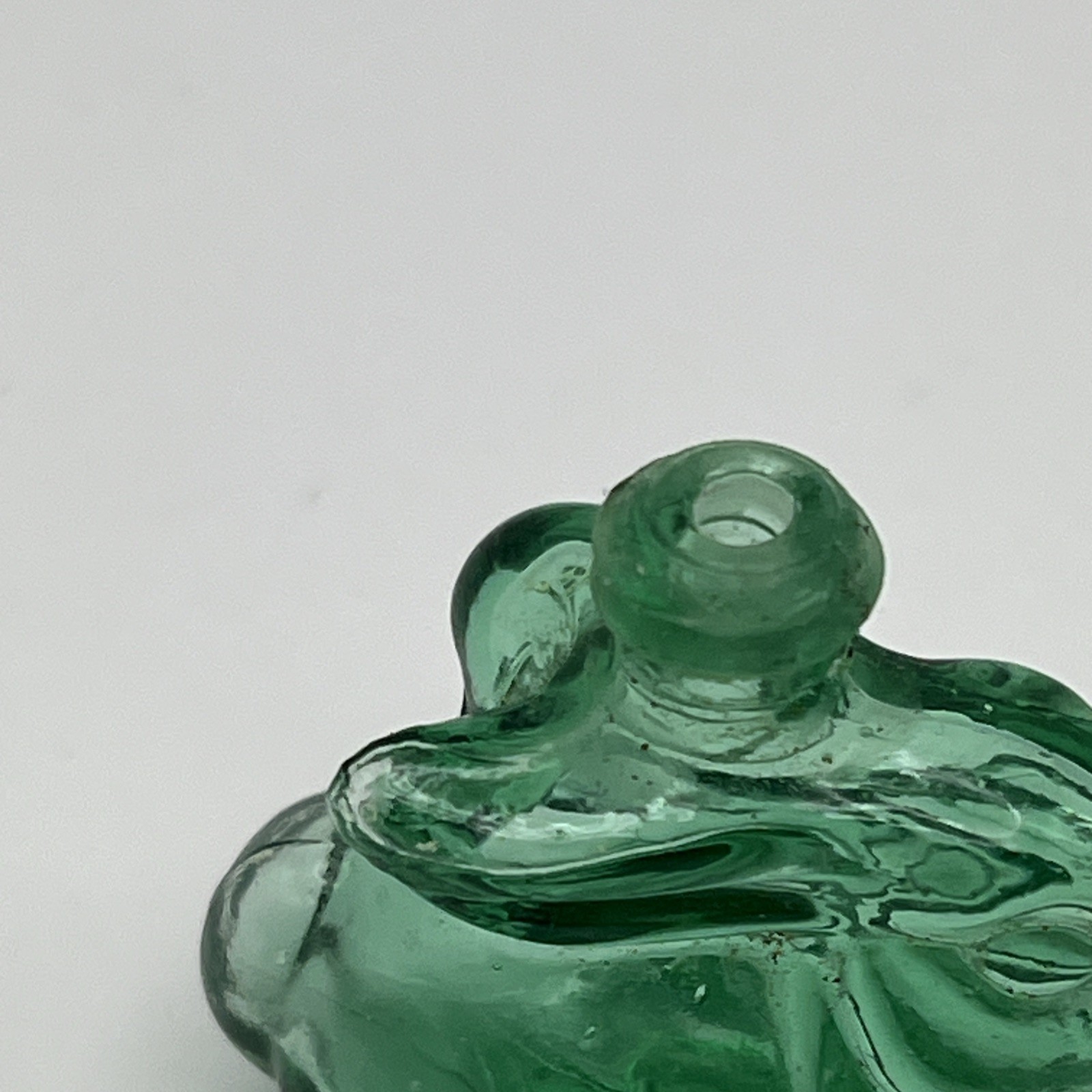 Vintage Max Factor Green Glass Rabbit Perfume Pendant
