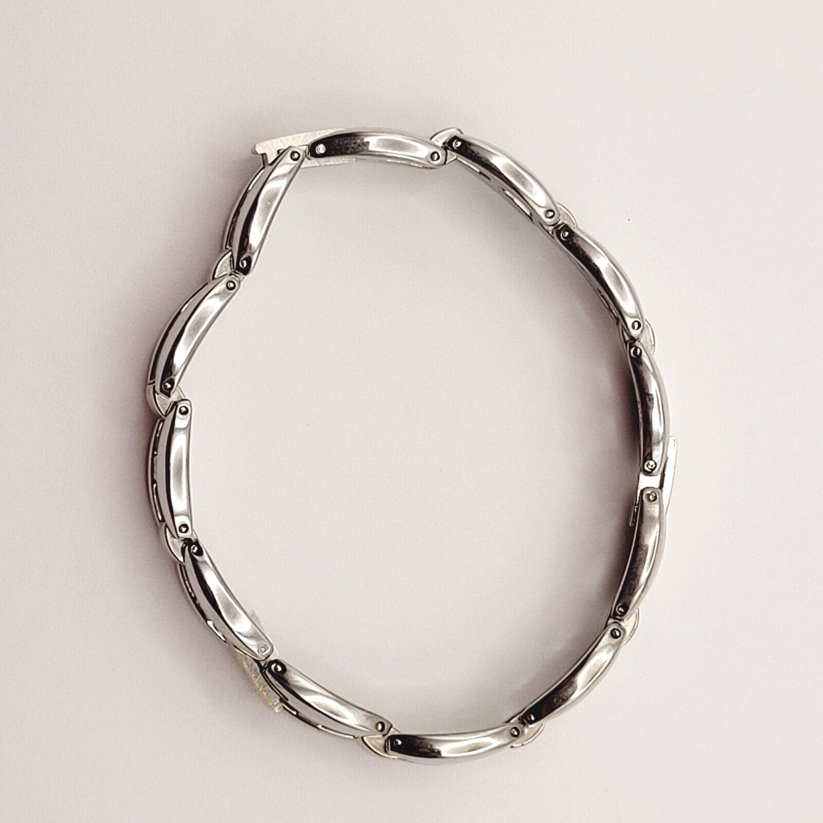 Bold Chunky Link Classic Style Stainless Steel Plated Two Tone Bracelet 7.5 Inch