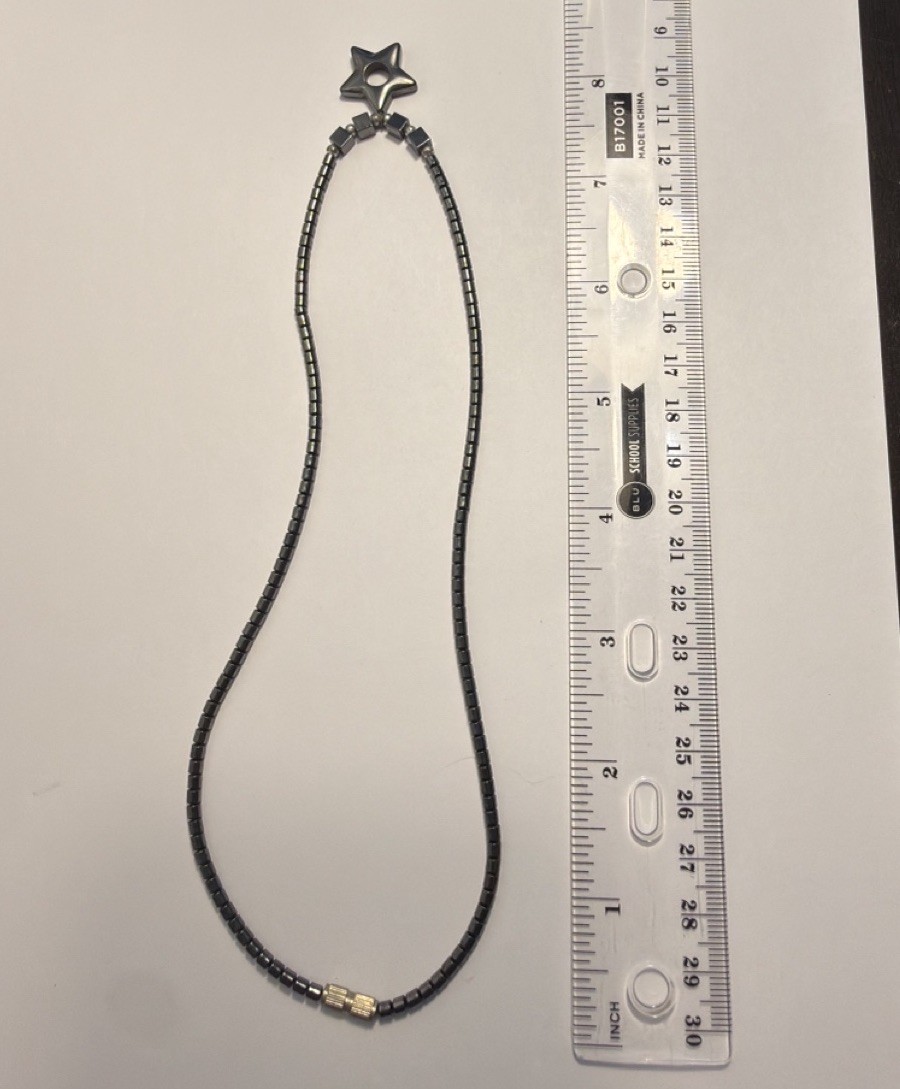 Hematite Star Necklace Dark Grey Vintage 90s Twist On Clasp