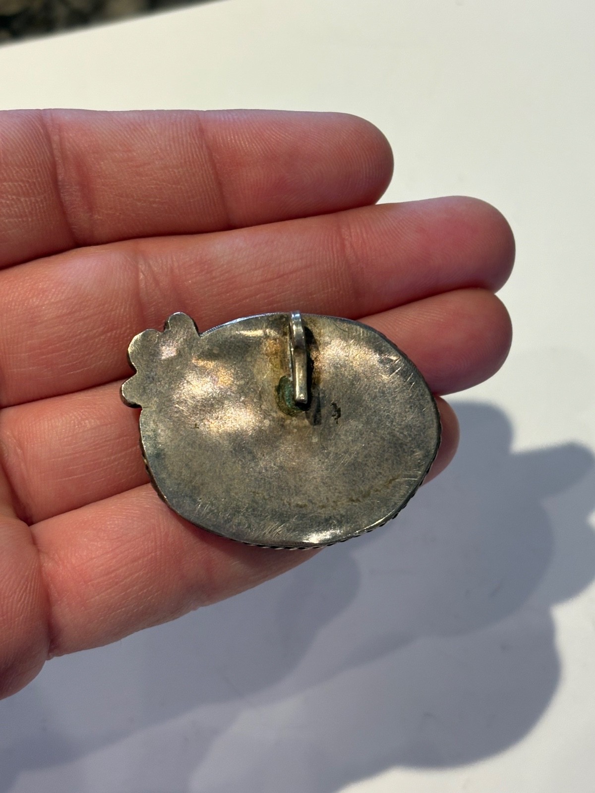 Nice MCM Sterling Silver and Stone Pendant, Unusual – 17.6 Grams