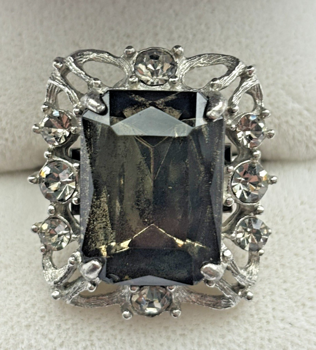 1962 SARAH COVENTRY Celebrity Smoky Rhinestone Bracelet Brooch Earrings Ring Set