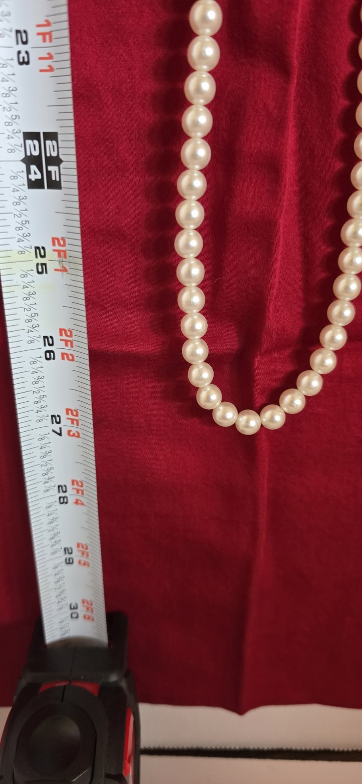 Vintage Faux Pearl Strand 27″ Long Off White