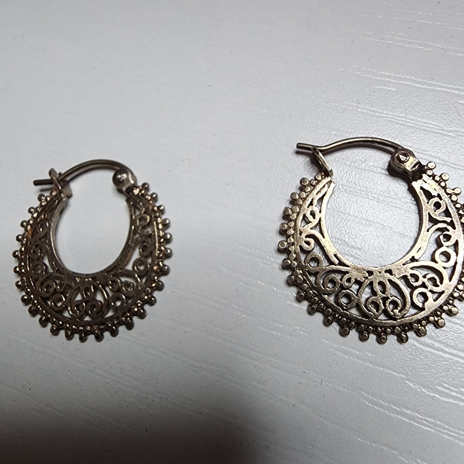 Vintage Moon Earrings Metal Dangle Crescent