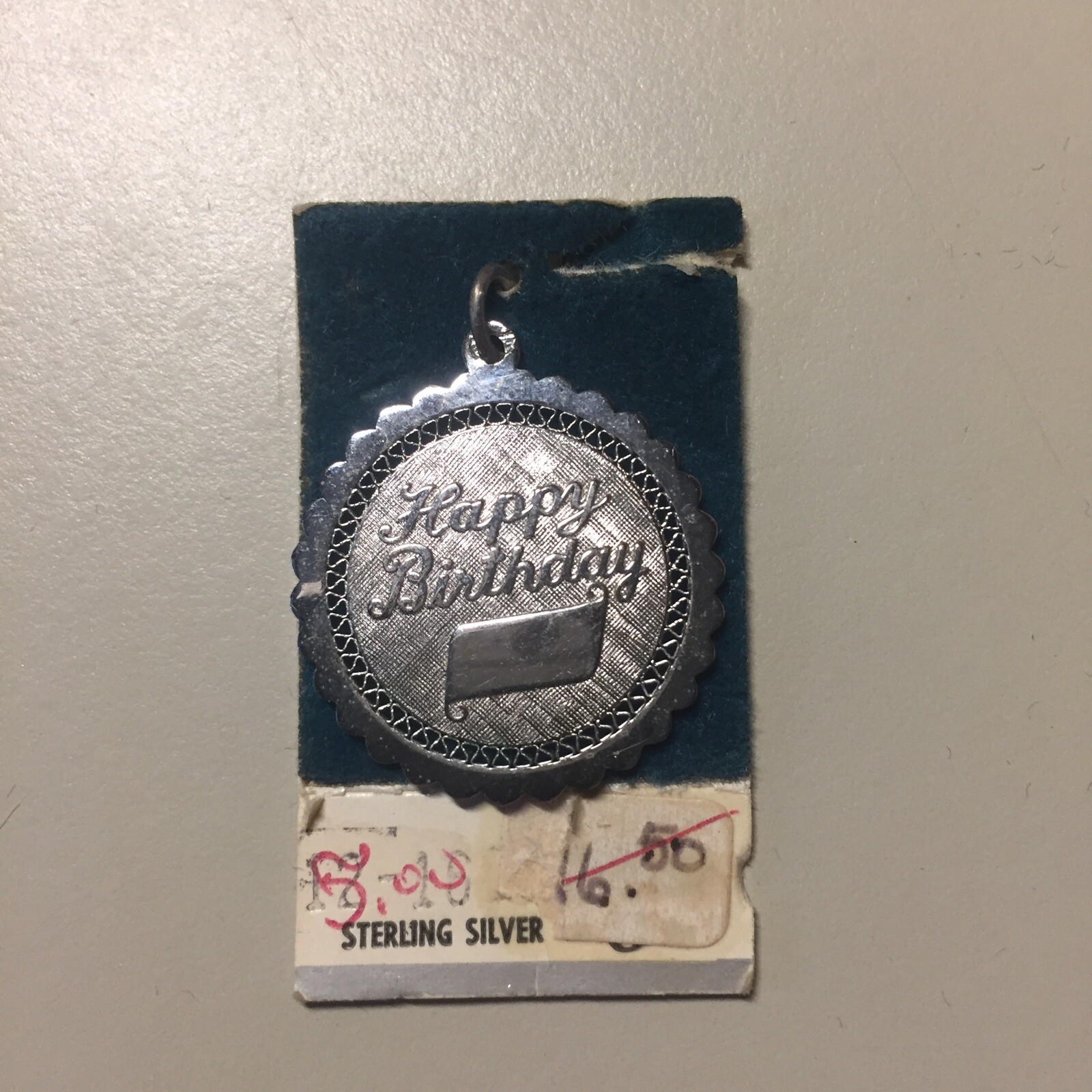 Vintage 1960s Griffith Sterling Happy Birthday Charm NOS