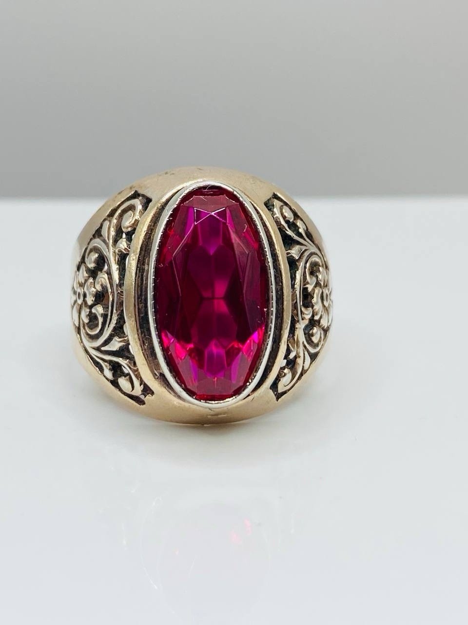 Vintage Silver 875 Soviet Ring Corundum Women’s Jewelry