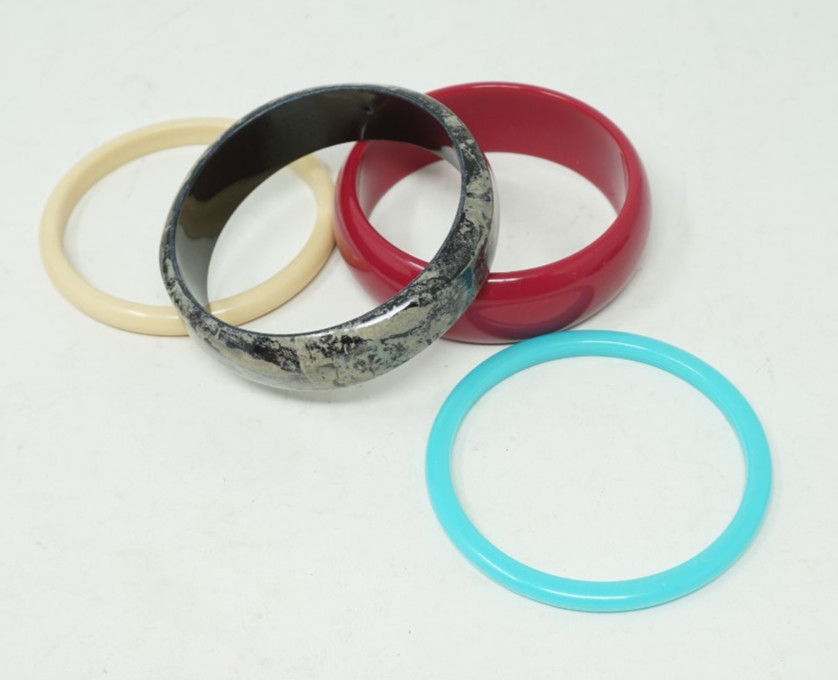 Lucite Bangle Bracelets Multiple Colors Marbled Lot Of 10 Vintage