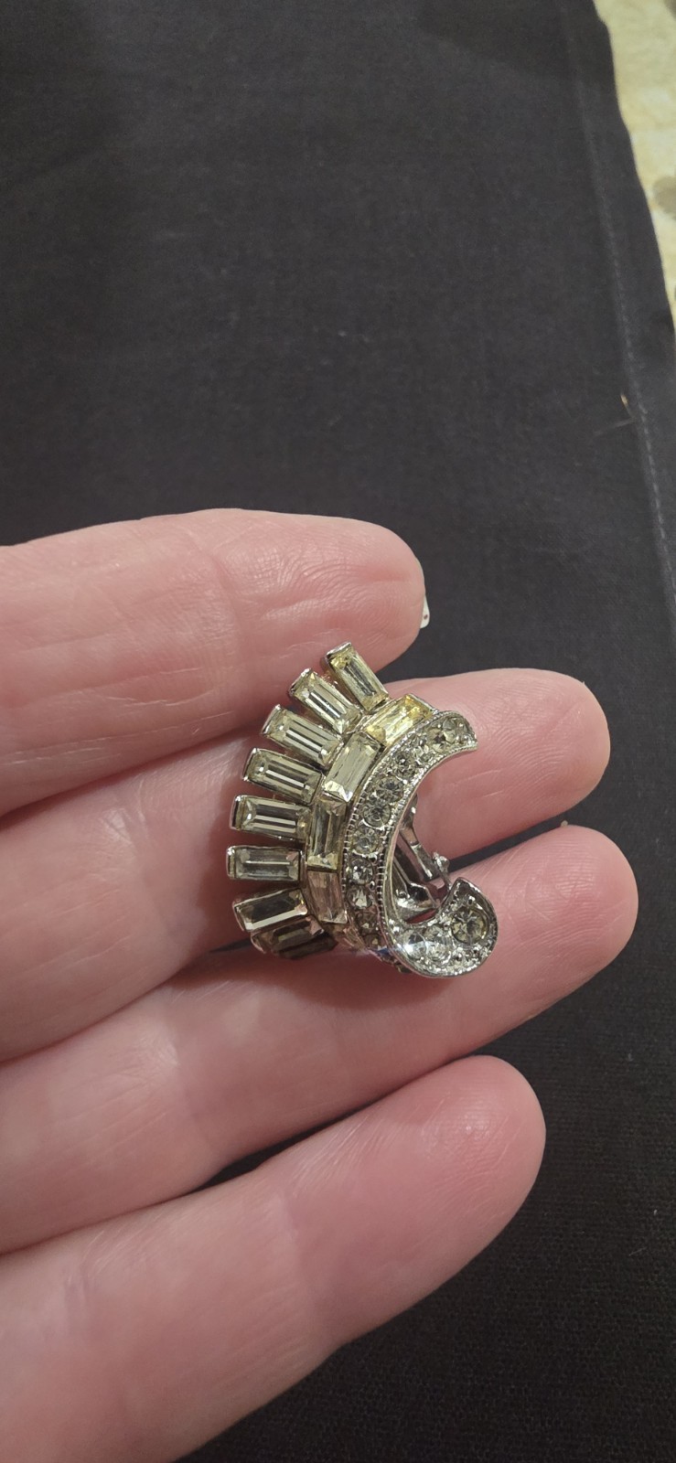 Bogoff Clip On Rhinestone Earrings