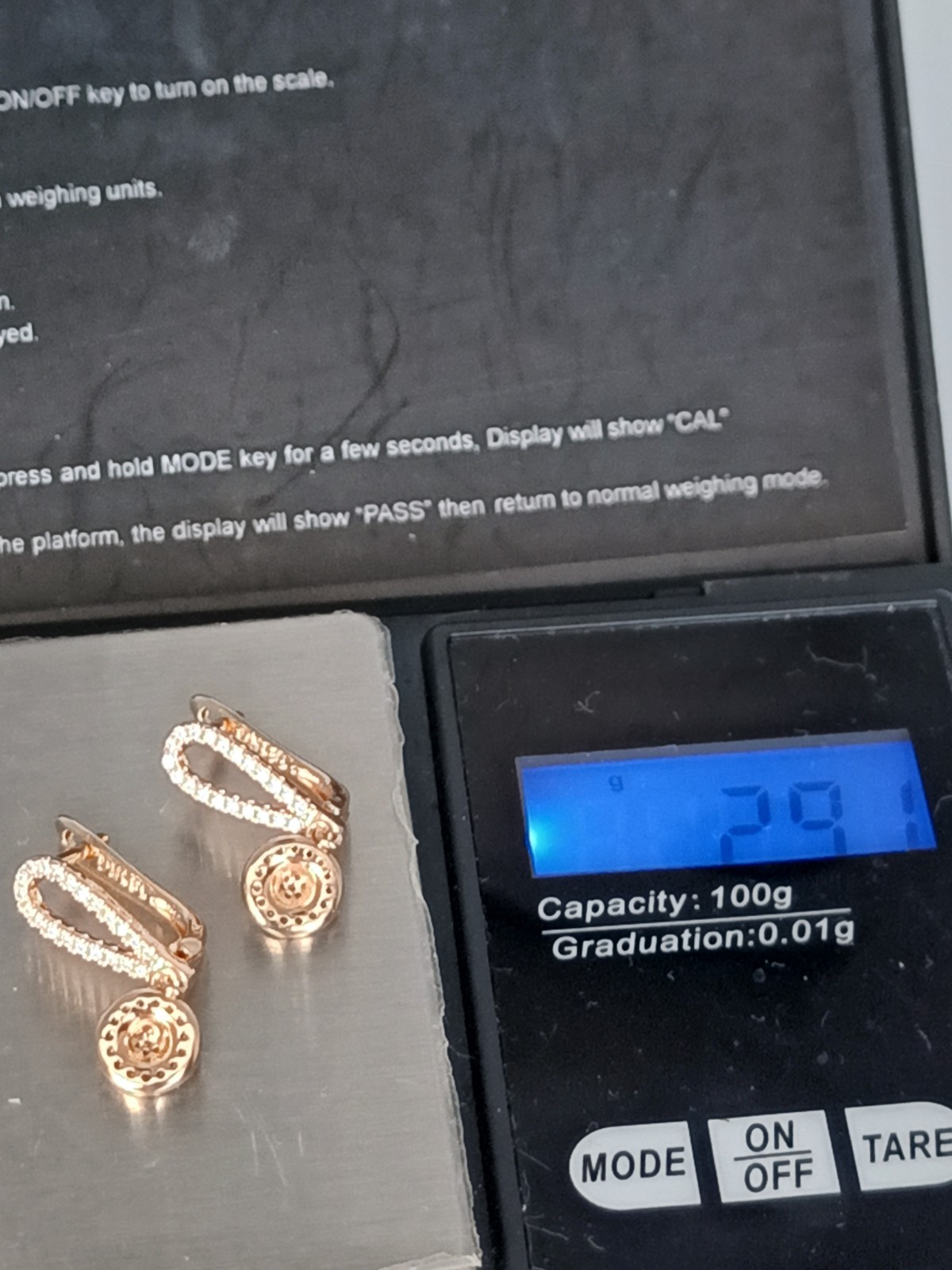 Vintage 1990-s 14 Ct Rolled Gold Zircons Earrings-Hallmarked 585 RG