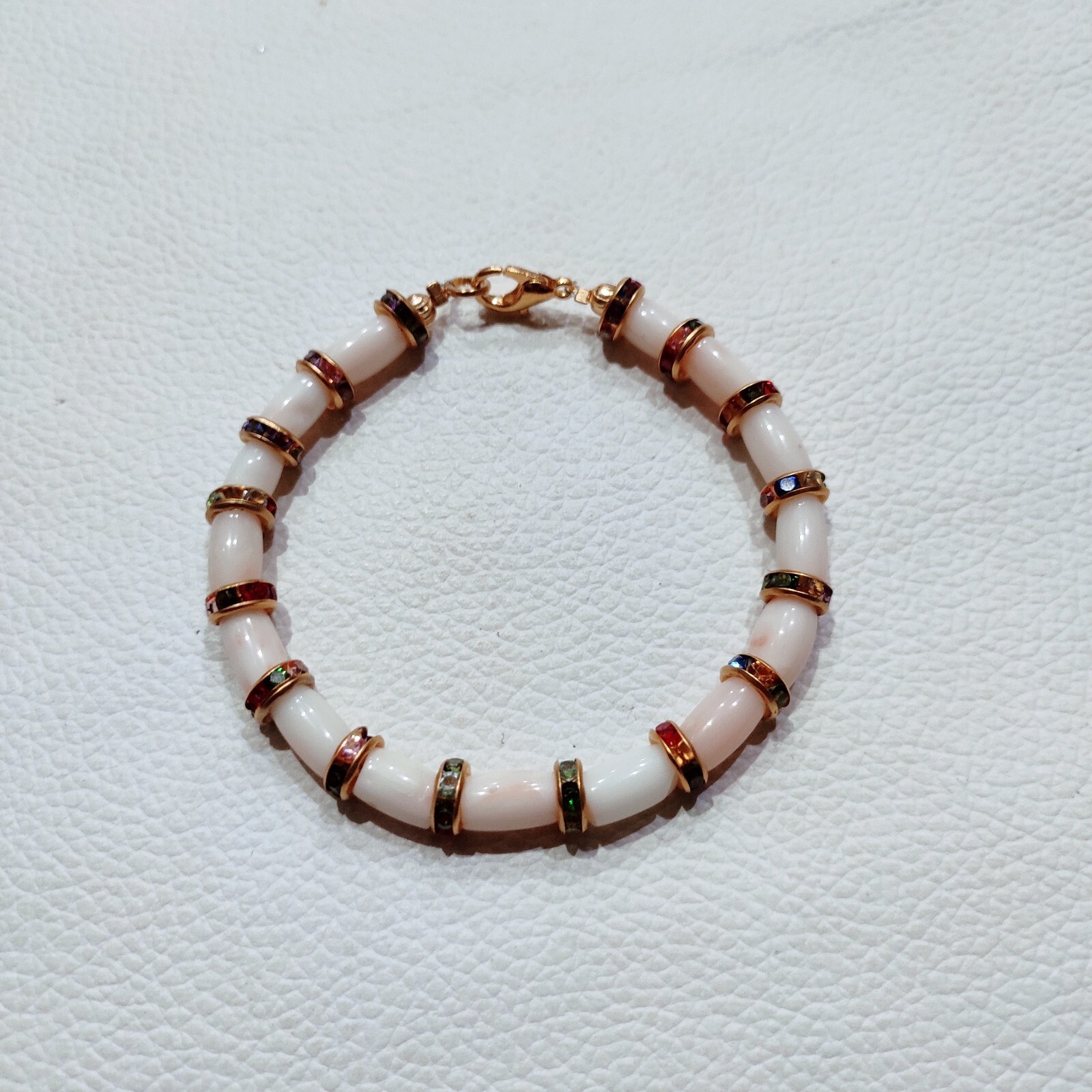 Natural Sea Coral Brass Handmade Bracelet Japanese Coral Gemstone Beads Bracelet