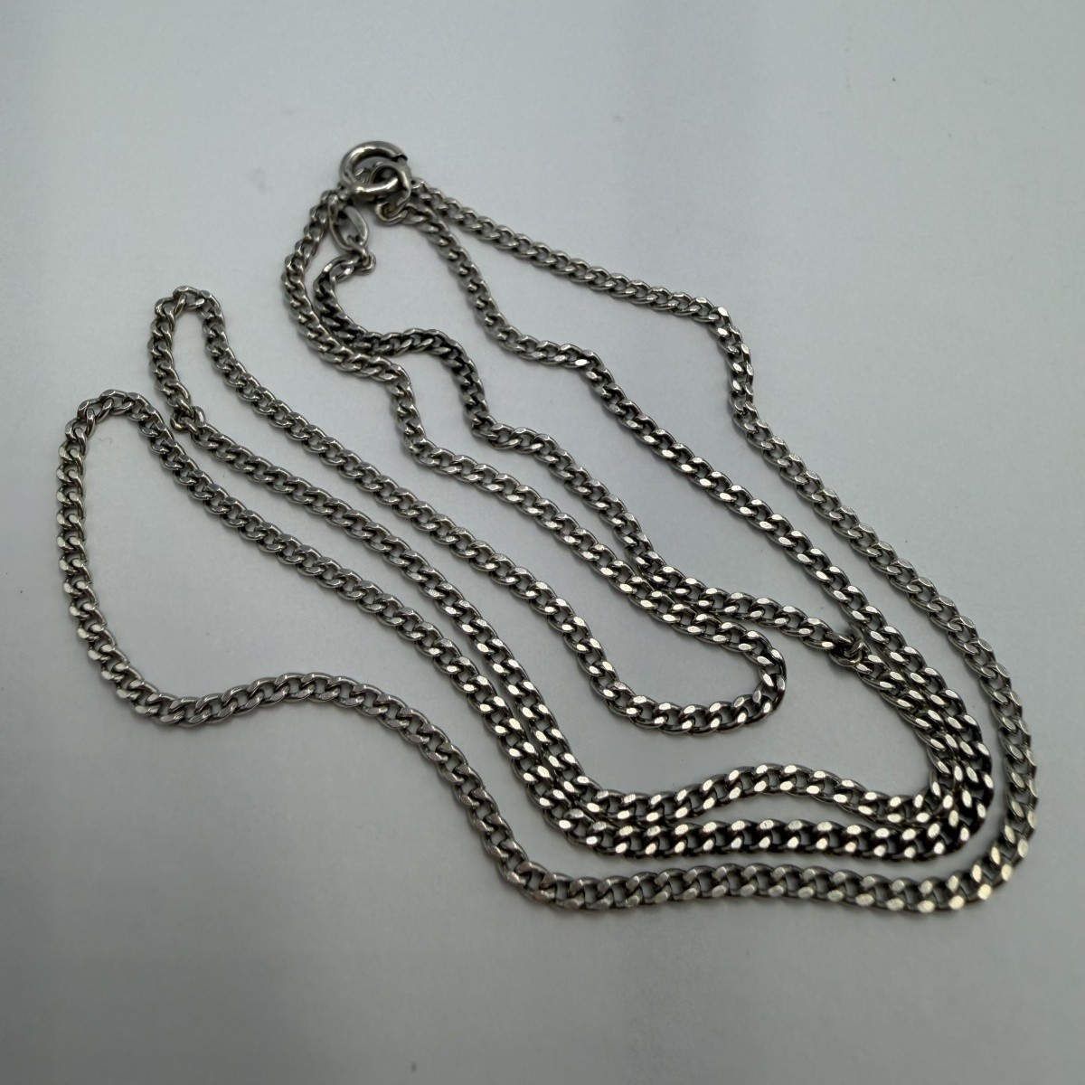 Vintage 925 Sterling Silver Necklace Unisex Jewelry Curb Chain 57 cm