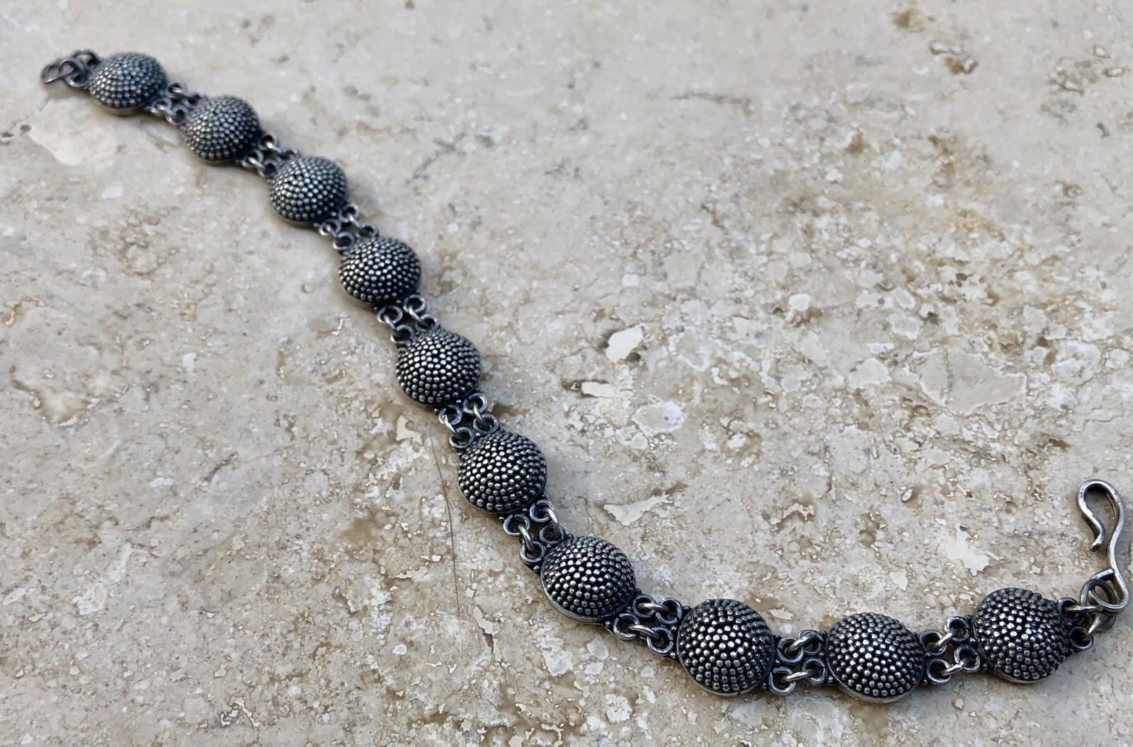 ✨🫧 VINTAGE .925 STERLING SILVER DOME BEAD BALL Link Bracelet | ESTATE Piece 🫧✨