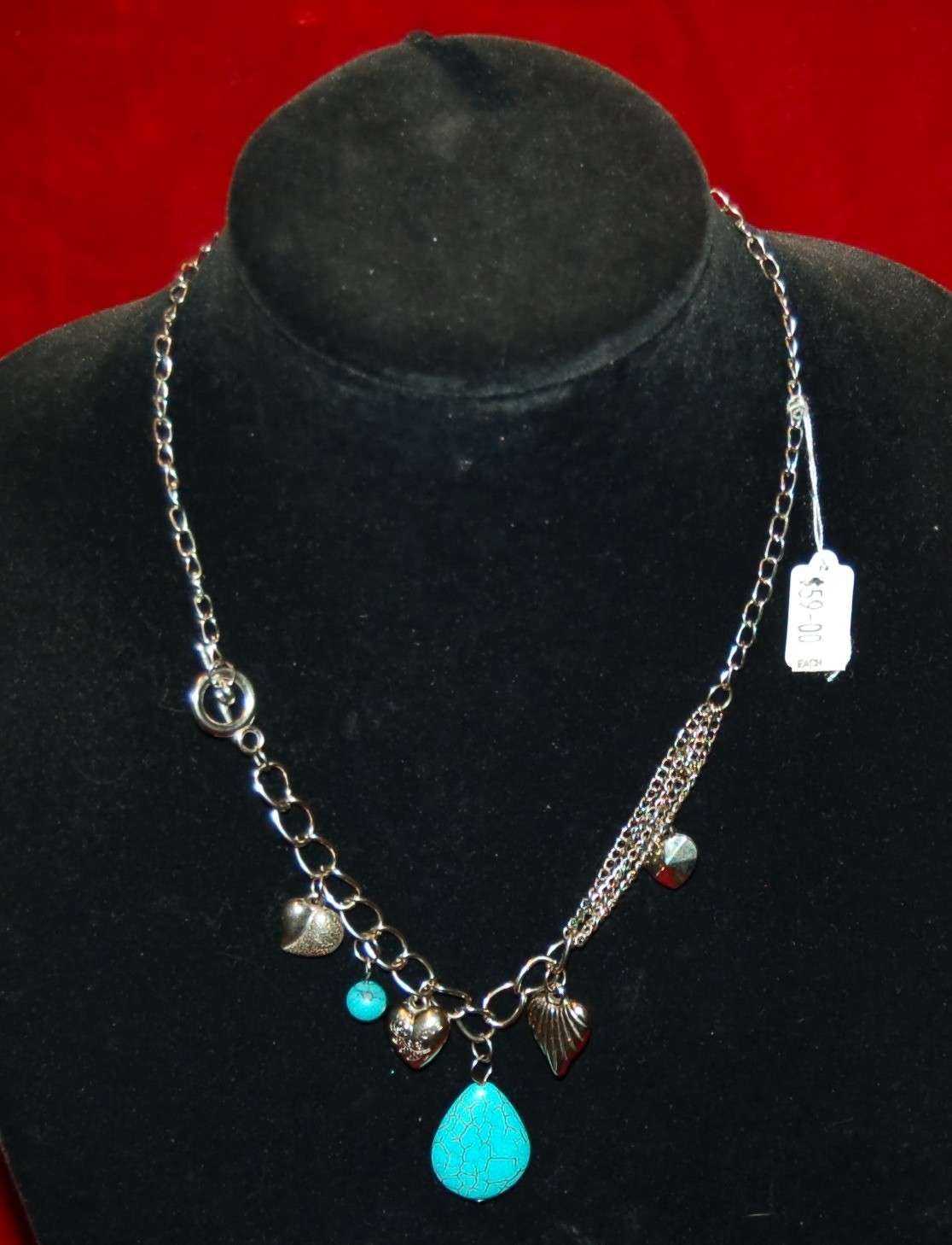 VINTAGE JEWELRY Necklace Stainless Steel Chain Love Hearts