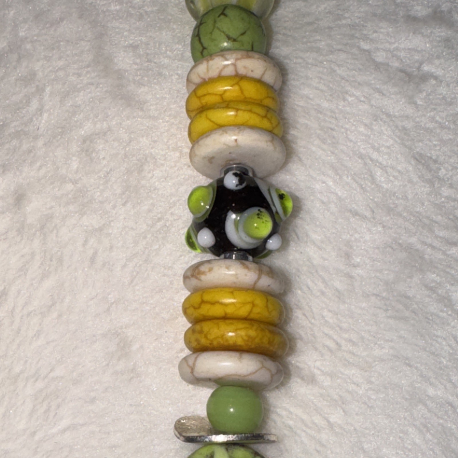 Vintage Handmade Multi Gemstone Including Jade And Black Onyx Necklace