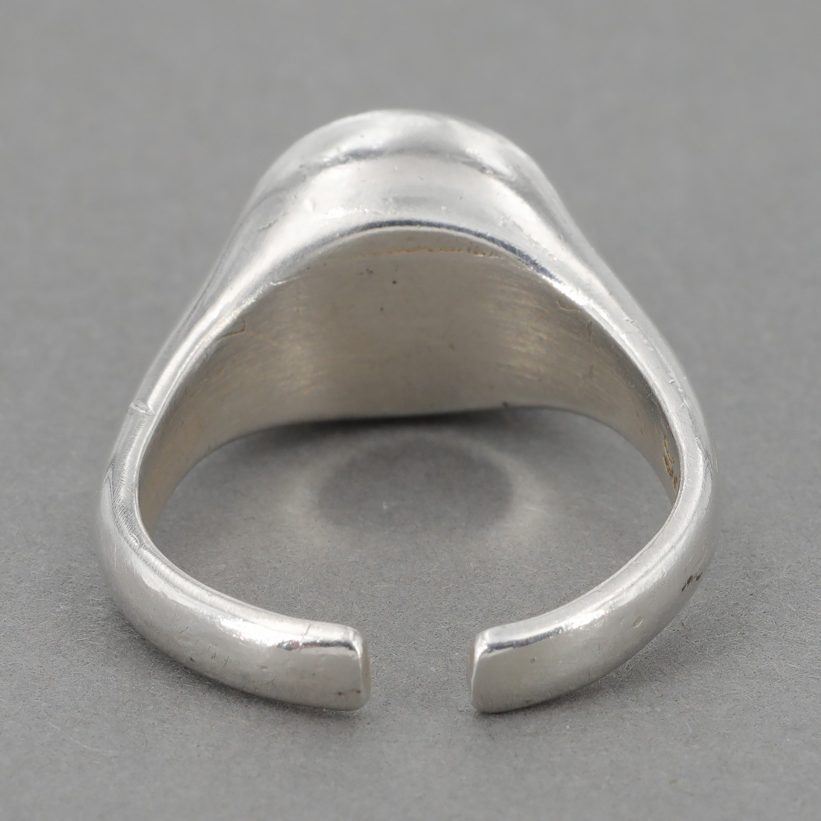 Vintage 1960s Franz Scheurle Germany Handcrafted Sterling Onyx Open Shank Ring