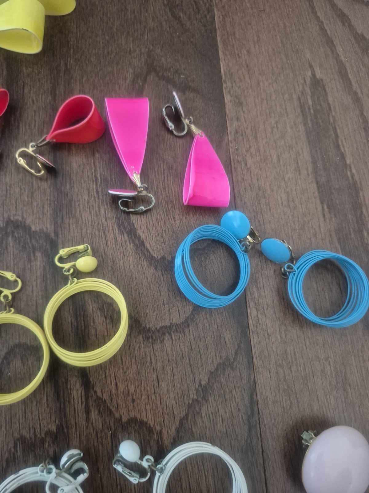 Vintage s Big Bold Retro Earrings Lot Bright Colorful Funky