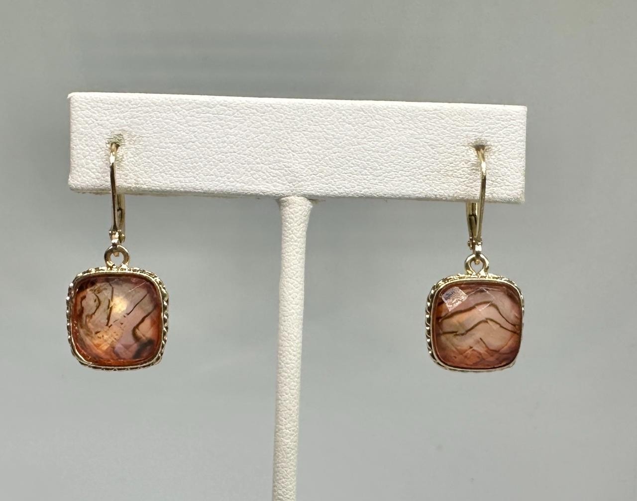 Vikki Carr Estate Napier Tiger Crystal Earrings Certificate Of Authenticity