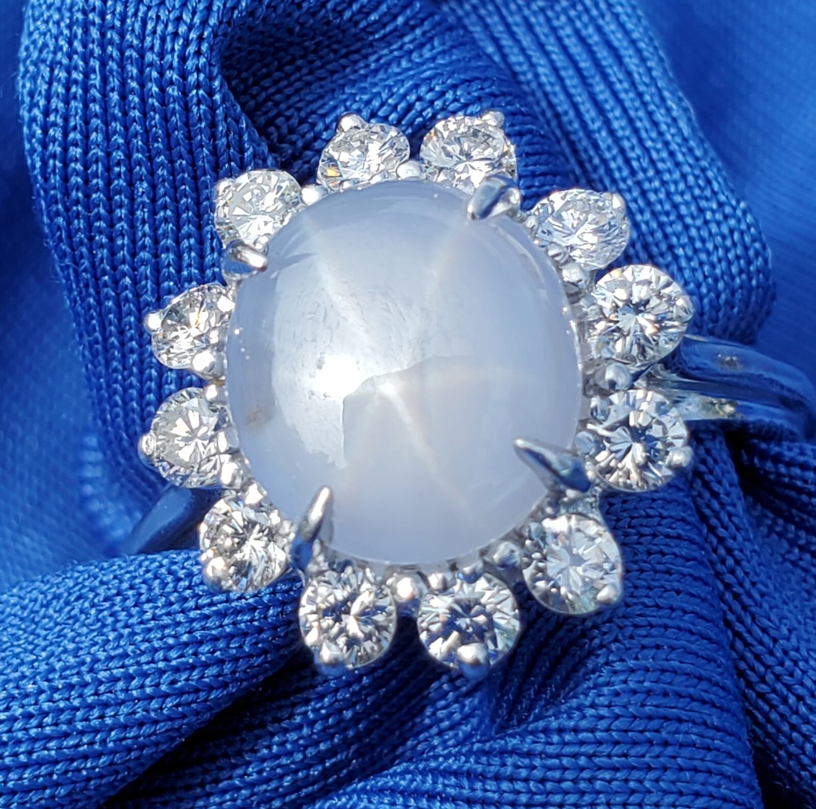 Original EARTH MINED STAR SAPPHIRE DIAMOND Deco Engagement Ring Diana Solitaire