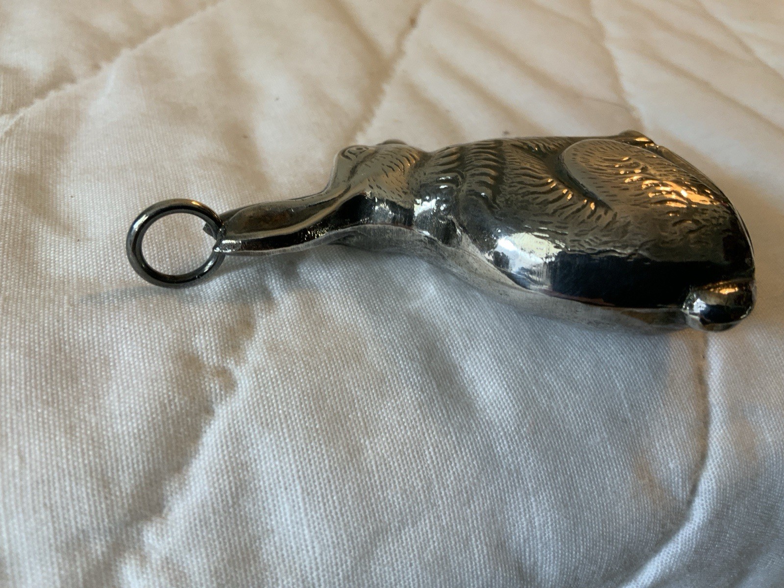 Vintage Silver Bunny Rabbit Pendant, Unsigned