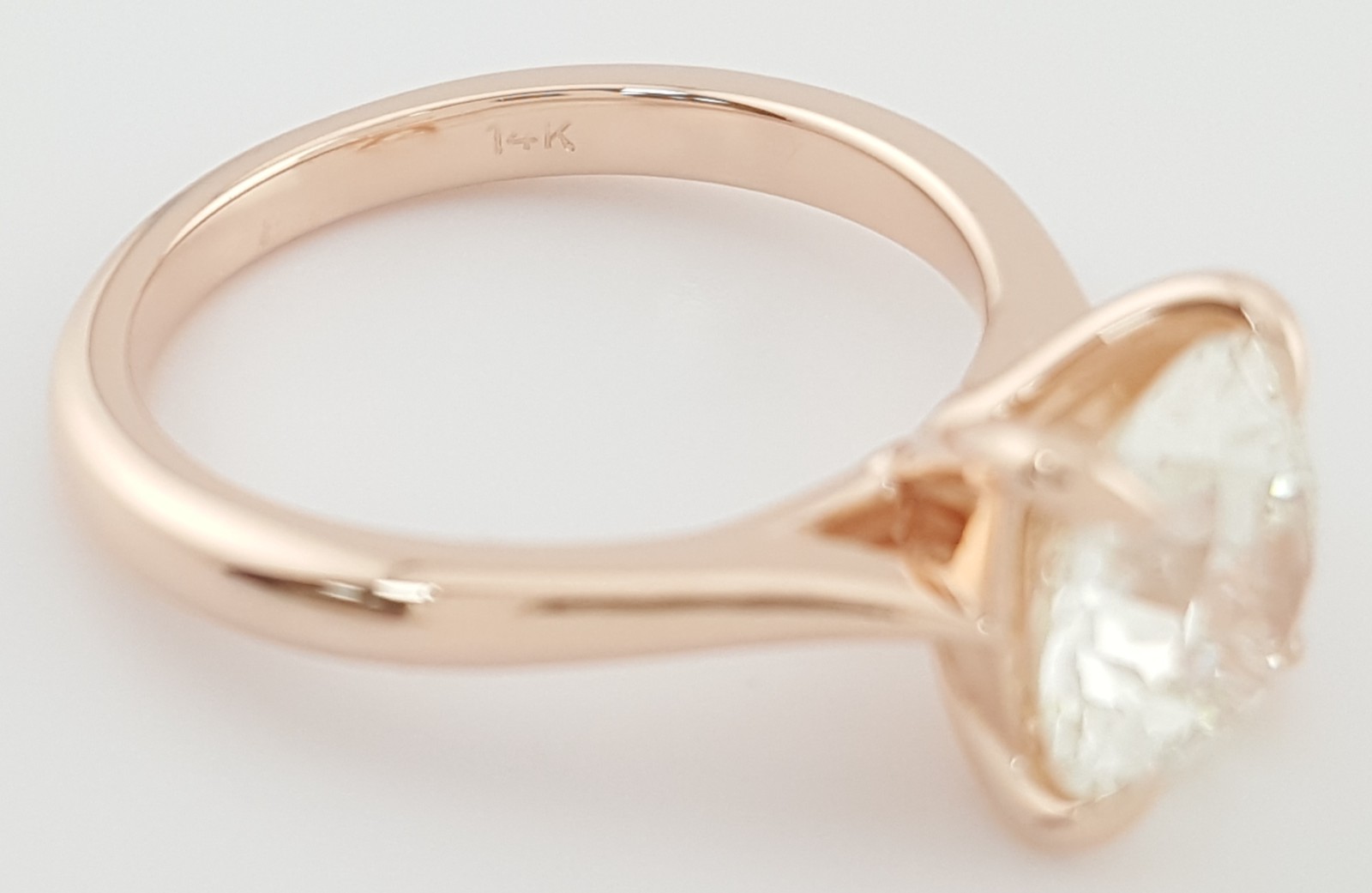 Antique Old European Cut Diamond Solitaire Engagement Ring 1.75 ct 14k Rose Gold