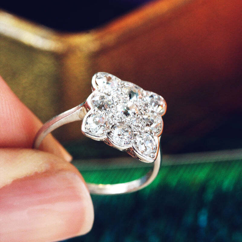 2.30CTW White Round Cut Simulated Diamond Antique Style Art Deco 925 Silver Ring