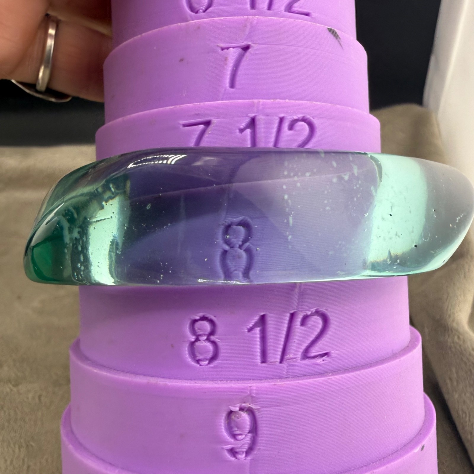 Vintage Aqua Acrylic Bangle Bracelet 8.5”