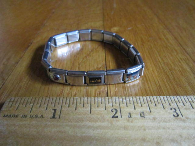 Stainless Steel Link Stretch Charm Bracelet Disney Lion King Diploma Flute Smile